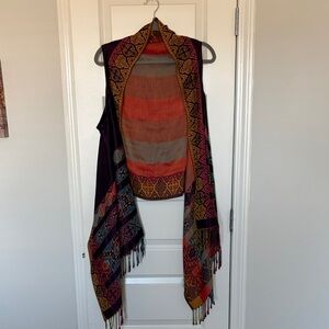 Bohemian Multicolor Fringe Scarf